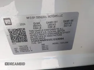2025 GMC Acadia AWD Elevation z VIN 1GKENNRS5SJ153094, wystawiony jako IAAI lot #41535308 z przebiegiem 925 mil mil oraz . Historia ofert i sprzedaży dostępna na DreamBid. Obrazek 9.