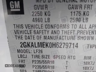 2017 GMC Terrain SLE with VIN 2GKALMEK0H6279714, listed as a IAAI auction lot 39377807 with 90,901 mi miles. Bid and sale history available at carsss.com. Image 9.