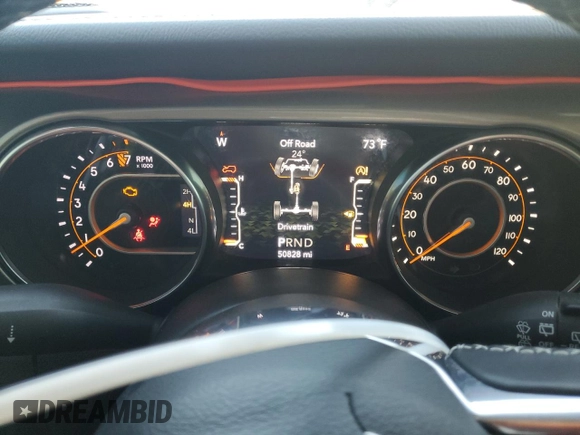 2020 Jeep Wrangler Unlimited Sahara Altitude with VIN 1C4HJXEG4LW314038, listed as a Copart auction lot 73728374 with 50,828 mi miles and Salvage title. Bid and sale history available at DreamBid. Image 9.