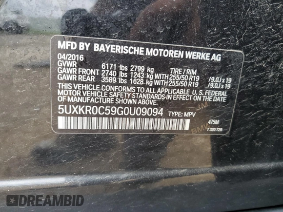 2016 BMW X5 xDrive35i z VIN 5UXKR0C59G0U09094, wystawiony jako Copart lot #59489885 z przebiegiem 135 825 mil mil oraz Czysty tytuł • Clean title. Historia ofert i sprzedaży dostępna na DreamBid. Obrazek 14.