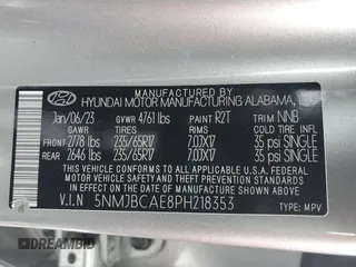 2023 Hyundai Tucson SEL with VIN 5NMJBCAE8PH218353, listed as a Copart auction lot 43080365 with 50,369 mi miles and Salvage Title. Bid and sale history available at carsss.com. Image 14.