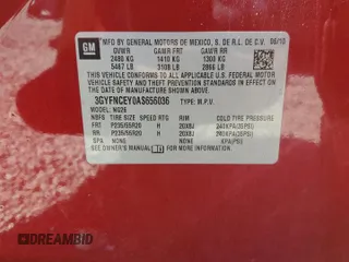2010 Cadillac SRX Premium Collection with VIN 3GYFNCEY0AS656036, listed as a Copart auction lot 57501715 with 78,470 mi miles and Salvage title. Bid and sale history available at DreamBid. Image 13.