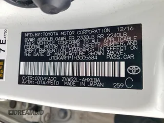 2017 Toyota Prius Plus with VIN JTDKARFP1H3005684, listed as a Copart auction lot 55141105 with 36,379 mi miles and Salvage Title. Bid and sale history available at DreamBid. Image 12.