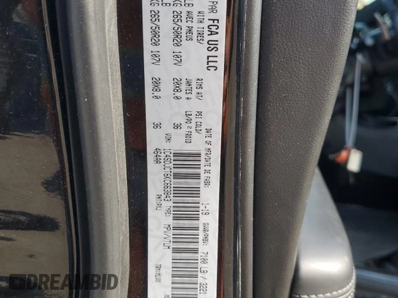 2019 Dodge Durango R/T with VIN 1C4SDJCT6KC663843, listed as a Copart auction lot 59000175 with 134,931 mi miles and Clean title. Bid and sale history available at DreamBid. Image 13.