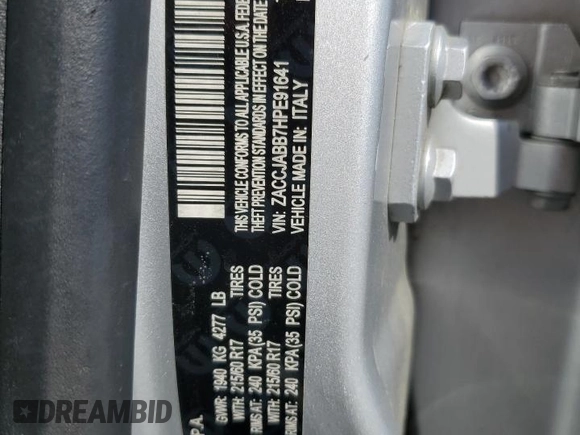 2017 Jeep Renegade Latitude with VIN ZACCJABB7HPE91641, listed as a Copart auction lot 53029205 with 210,002 mi miles and Salvage title. Bid and sale history available at DreamBid. Image 15.
