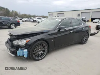 2016 Infiniti Q50 3.0t Premium with VIN JN1EV7AP0GM305290, listed as a Copart auction lot 49498585 with 110,384 mi miles and Salvage Title. Bid and sale history available at carsss.com. Image 1.