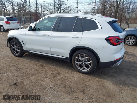 2022 BMW X3 xDrive30i with VIN 5UX53DP03N9M00629, listed as a IAAI auction lot 41890559 with 9,300 mi miles and . Bid and sale history available at DreamBid. Image 1.