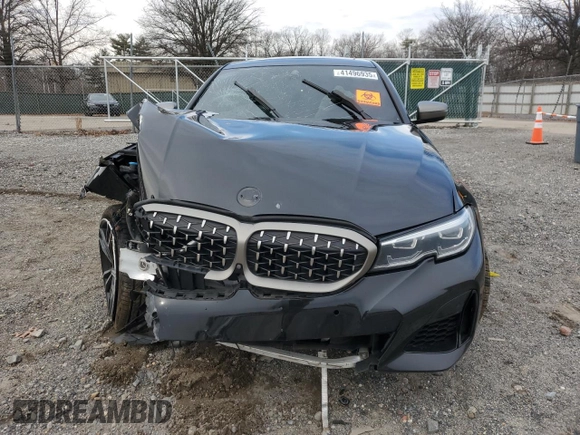 2022 BMW 3 Series M340i xDrive with VIN 3MW5U9J03N8C25391, listed as a Copart auction lot 41496935 with 41,912 mi miles and Salvage Title. Bid and sale history available at carsss.com. Image 5.