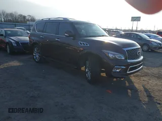 2015 Infiniti QX80 with VIN JN8AZ2NE4F9081197, listed as a IAAI auction lot 41497511 with 227,253 mi miles. Bid and sale history available at carsss.com. Image 1.