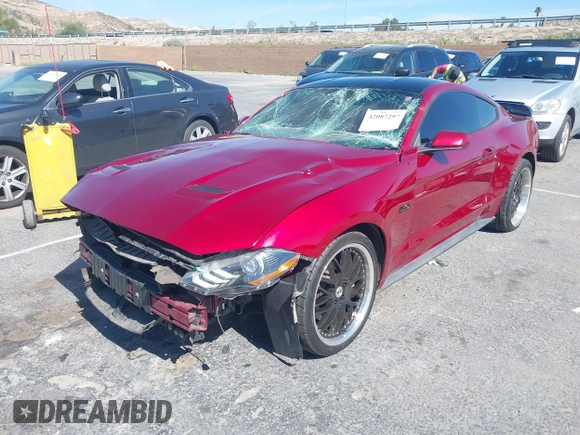 2019 Ford Mustang GT z VIN 1FA6P8CF1K5169685, wystawiony jako IAAI lot #42087297 z przebiegiem 76 612 mil mil oraz . Historia ofert i sprzedaży dostępna na DreamBid. Obrazek 18.