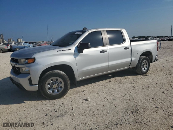 2021 Chevrolet Silverado 1500 Custom with VIN 1GCPWBEH8MZ161608, listed as a Copart auction lot 66520734 with 97,110 mi miles and Salvage Title. Bid and sale history available at carsss.com. Image 1.