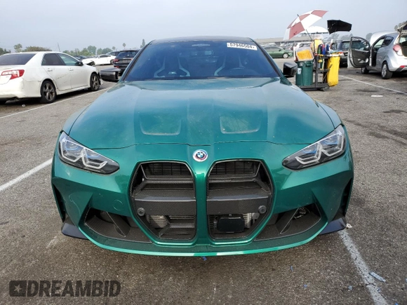 2023 BMW M4 Competition xDrive with VIN WBS43AZ05PCM27905, listed as a Copart auction lot 57946504 with 9,968 mi miles and Salvage Title. Bid and sale history available at carsss.com. Image 5.