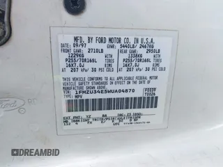 1998 Ford Explorer XL z VIN 1FMZU34E5WUA04870, wystawiony jako IAAI lot #41287974 z przebiegiem 188 448 mil mil oraz . Historia ofert i sprzedaży dostępna na DreamBid. Obrazek 9.