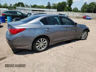 2015 Infiniti Q50 with VIN JN1BV7APXFM334409, listed as a Copart auction lot 63150875 with 125,803 mi miles and Salvage title. Bid and sale history available at DreamBid. Image 3.