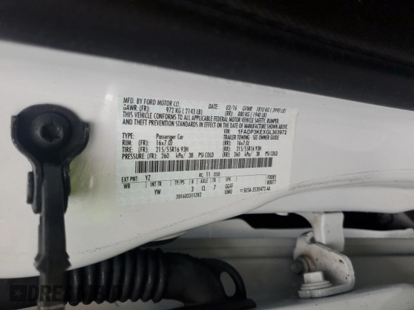 2016 Ford Focus SE with VIN 1FADP3KEXGL303972, listed as a Copart auction lot 49106385 with 33,919 mi miles and Salvage Title. Bid and sale history available at carsss.com. Image 12.