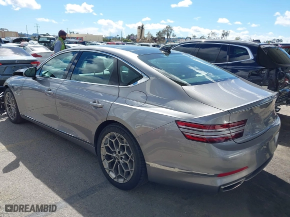 2021 Genesis G80 2.5T with VIN KMTGB4SC2MU047585, listed as a IAAI auction lot 41752100 with 41,140 mi miles. Bid and sale history available at carsss.com. Image 3.