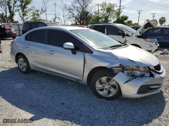 2013 Honda Civic Sdn LX with VIN 19XFB2F50DE080819, listed as a Copart auction lot 51474275 with 176,063 mi miles and Salvage Title. Bid and sale history available at carsss.com. Image 4.