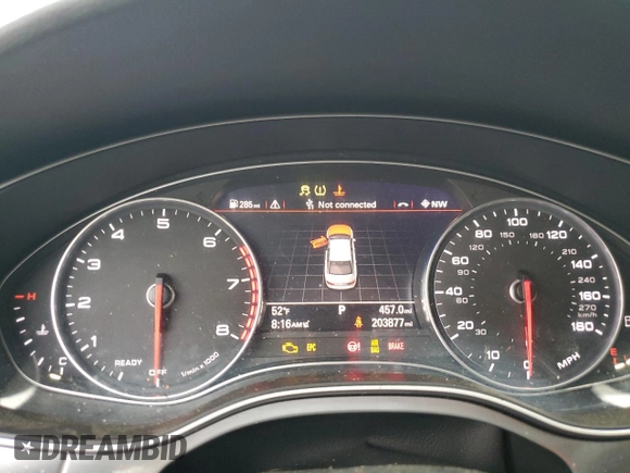2016 Audi A6 Prestige with VIN WAUHGAFC2GN063620, listed as a Copart auction lot 52552945 with 203,877 mi miles and Salvage title. Bid and sale history available at DreamBid. Image 9.