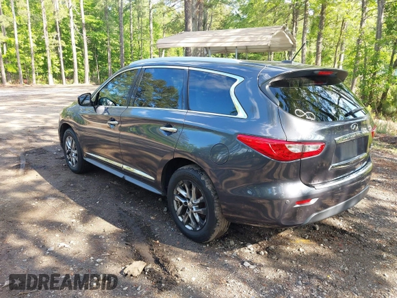 2013 Infiniti JX35 with VIN 5N1AL0MM3DC332667, listed as a IAAI auction lot 42196690 with 252,487 mi miles. Bid and sale history available at carsss.com. Image 3.