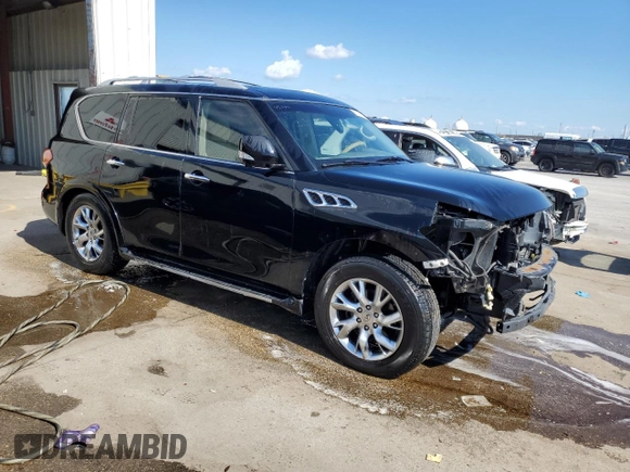 2011 Infiniti QX56 8-passenger with VIN JN8AZ2NC4B9302855, listed as a Copart auction lot 72986764 with 171,390 mi miles and Salvage Title. Bid and sale history available at carsss.com. Image 4.