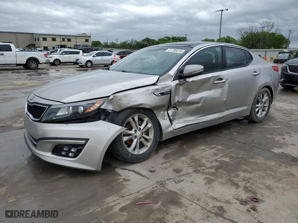 2013 Kia Optima EX with VIN 5XXGN4A7XDG220009, listed as a Copart auction lot 51785415 with 0 mi miles and Salvage Title. Bid and sale history available at carsss.com. Image 1.