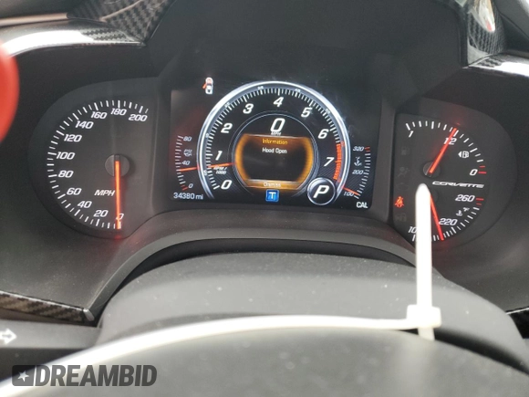 2017 Chevrolet Corvette Grand Sport 1LT with VIN 1G1YW2D79H5105602, listed as a Copart auction lot 42598795 with 34,380 mi miles and Salvage Title. Bid and sale history available at carsss.com. Image 9.