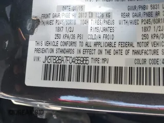 2015 Mazda CX-9 Sport with VIN JM3TB2BA7F0465965, listed as a IAAI auction lot 40348982 with 165,284 mi miles and . Bid and sale history available at carsss.com. Image 9.