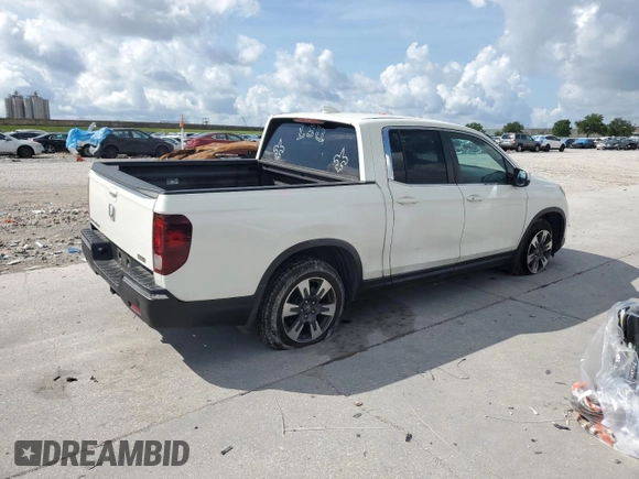 2017 Honda Ridgeline RTL with VIN 5FPYK2F53HB001434, listed as a Copart auction lot 58414335 with 187,711 mi miles and Salvage title. Bid and sale history available at DreamBid. Image 3.