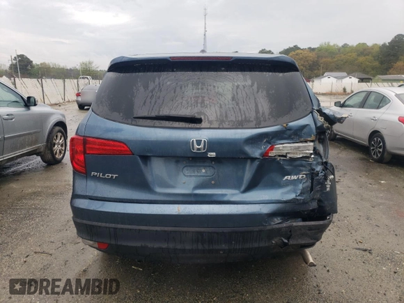 2017 Honda Pilot EX-L with VIN 5FNYF6H50HB087738, listed as a Copart auction lot 52154535 with 62,793 mi miles and Salvage Title. Bid and sale history available at DreamBid. Image 6.