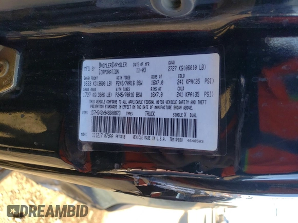 2004 Dodge Dakota SLT with VIN 1D7HG42N94S608873, listed as a Copart auction lot 83300874 with 119,539 mi miles and Salvage Title. Bid and sale history available at carsss.com. Image 12.