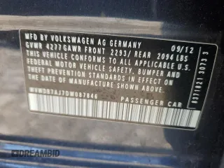 2013 Volkswagen Golf w/Conv z VIN WVWDB7AJ7DW087846, wystawiony jako Copart lot #86685384 z przebiegiem 95 679 mil mil oraz Nie do naprawy • Non repairable. Historia ofert i sprzedaży dostępna na DreamBid. Obrazek 12.