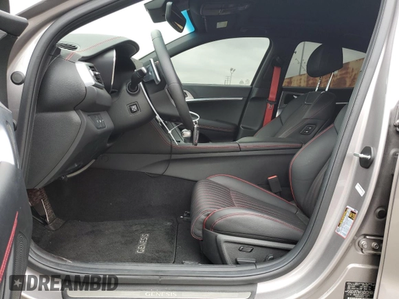 2023 Genesis G70 3.3T with VIN KMTG54TE4PU135081, listed as a Copart auction lot 55341144 with 3,637 mi miles and Salvage Title. Bid and sale history available at carsss.com. Image 7.