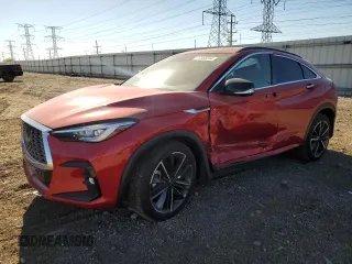 2023 Infiniti QX55 Essential with VIN 3PCAJ5KR3PF117559, listed as a Copart auction lot 77363234 with 5,528 mi miles and Salvage Title. Bid and sale history available at DreamBid. Image 1.