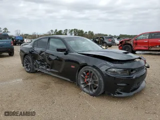2022 Dodge Charger Scat Pack Widebody with VIN 2C3CDXGJXNH180037, listed as a Copart auction lot 47128595 with 15,583 mi miles and Salvage Title. Bid and sale history available at carsss.com. Image 4.