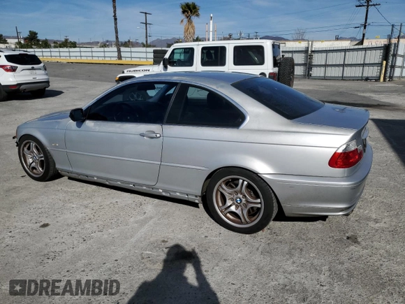 2002 BMW 3 Series 330Ci with VIN WBABN53432PH00160, listed as a Copart auction lot 42356525 with 184,495 mi miles and Salvage Title. Bid and sale history available at carsss.com. Image 2.