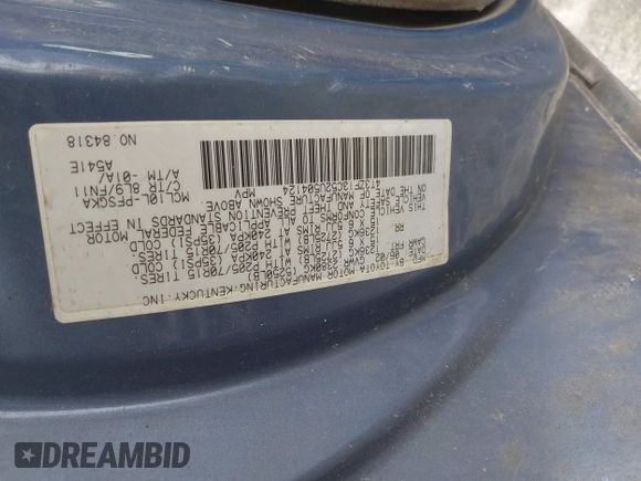 2002 Toyota Sienna LE with VIN 4T3ZF13C52U504124, listed as a IAAI auction lot 42223098 with 188,413 mi miles and . Bid and sale history available at DreamBid. Image 9.