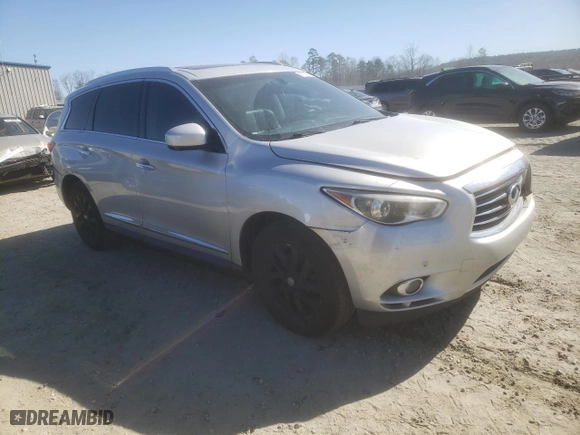 2013 Infiniti JX35 with VIN 5N1AL0MN4DC317149, listed as a Copart auction lot 47267315 with 234,317 mi miles and Salvage Title. Bid and sale history available at carsss.com. Image 4.