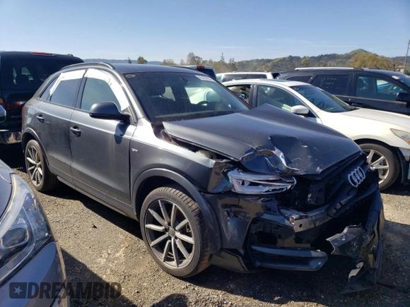 2018 Audi Q3 Premium Plus with VIN WA1JCCFS9JR007624, listed as a Copart auction lot 42453633 with 0 mi miles. Bid and sale history available at carsss.com. Image 4.