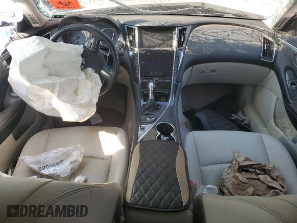 2015 Infiniti Q50 Premium with VIN JN1BV7ARXFM396992, listed as a Copart auction lot 71112754 with Not Provided miles and Salvage Title. Bid and sale history available at DreamBid. Image 8.