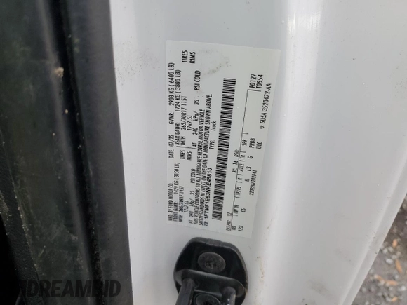 2022 Ford F-150 XL with VIN 1FTMF1E53NKE45810, listed as a Copart auction lot 82025684 with 75,442 mi miles and Salvage Title. Bid and sale history available at DreamBid. Image 12.