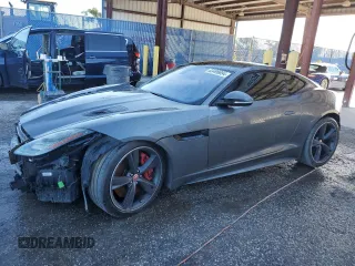 2018 Jaguar F-Type with VIN SAJD51EE3JCK47530, listed as a Copart auction lot 63496694 with 46,341 mi miles and Salvage Title. Bid and sale history available at DreamBid. Image 1.