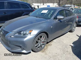 2014 Lexus IS 350 with VIN JTHCE1D25E5002108, listed as a IAAI auction lot 41835021 with 159,621 mi miles. Bid and sale history available at carsss.com. Image 2.