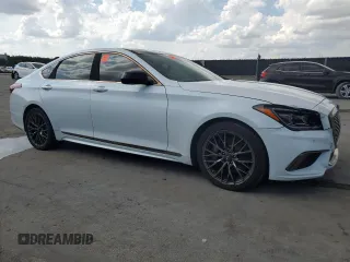 2018 Genesis G80 Sport z VIN KMHGN4JB7JU243284, wystawiony jako Copart lot #57919065 z przebiegiem 87 851 mil mil oraz Tytuł czysty. Historia ofert i sprzedaży dostępna na DreamBid. Obrazek 4.