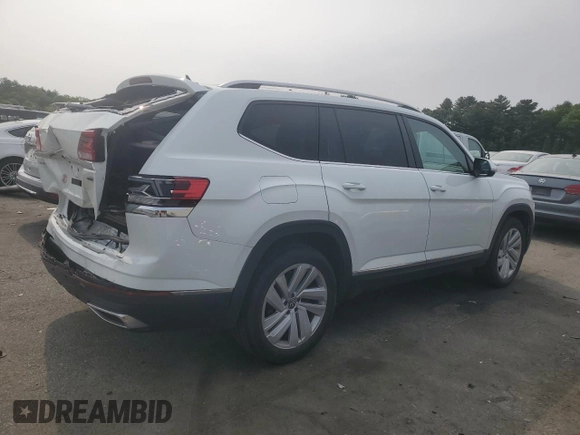 2021 Volkswagen Atlas SEL with VIN 1V2BR2CA7MC549227, listed as a Copart auction lot 59127625 with 35,698 mi miles and Salvage title. Bid and sale history available at DreamBid. Image 3.