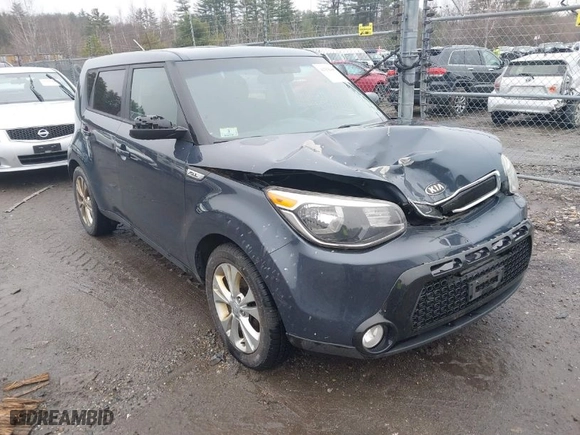 2016 Kia Soul + with VIN KNDJP3A53G7279425, listed as a IAAI auction lot 41956449 with 109,332 mi miles. Bid and sale history available at carsss.com. Image 1.