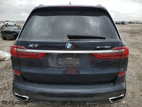 2019 BMW X7 xDrive50i with VIN 5UXCX4C58KLB39724, listed as a Copart auction lot 47436755 with 0 mi miles and Salvage Title. Bid and sale history available at carsss.com. Image 6.