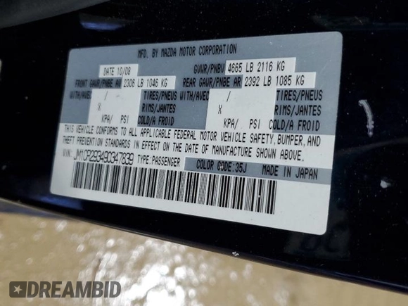 2009 Mazda 5 Sport with VIN JM1CR293490347839, listed as a Copart auction lot 47978595 with 149,262 mi miles and Salvage Title. Bid and sale history available at DreamBid. Image 13.