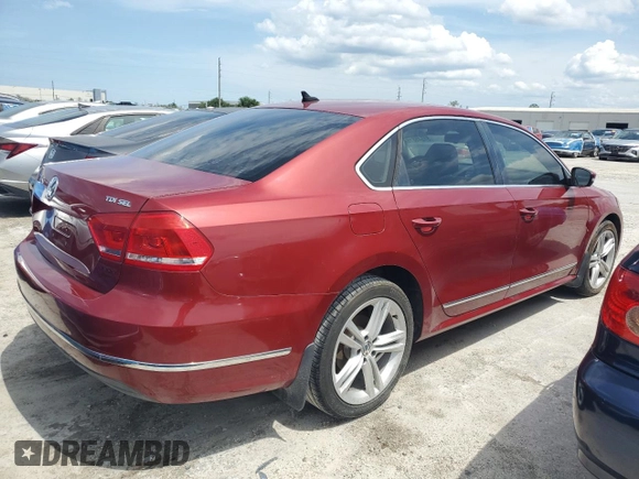 2015 Volkswagen Passat SEL Premium with VIN 1VWCV7A3XFC057374, listed as a Copart auction lot 61545815 with 114,549 mi miles and Clean title. Bid and sale history available at DreamBid. Image 3.