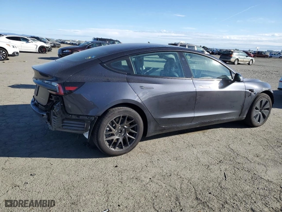 2024 Tesla Model 3 Long Range with VIN 5YJ3E1EBXRF841790, listed as a Copart auction lot 47811445 with 5,657 mi miles and Salvage Title. Bid and sale history available at carsss.com. Image 3.