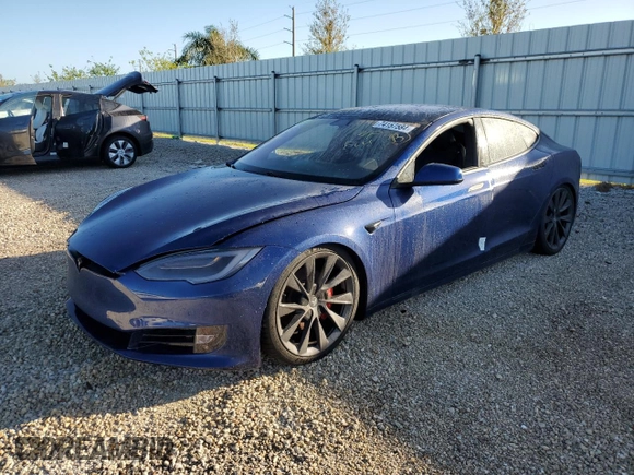 2020 Tesla Model S Performance with VIN 5YJSA1E40LF389106, listed as a Copart auction lot 74157584 with 0 mi miles and Salvage Title. Bid and sale history available at carsss.com. Image 1.